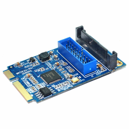 Rynx | MINI PCI-E to USB 3.0 Front 19 Pin Desktop PC Expansion Card (Blue)