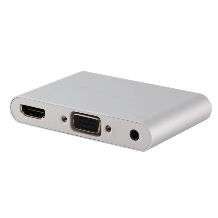 Rynx | P27 Metal Cover Micro USB to HDMI + VGA HDTV Converter Digital AV Adapter, Power by EZCast, Support for iOS / Android / Windows System (Silver)