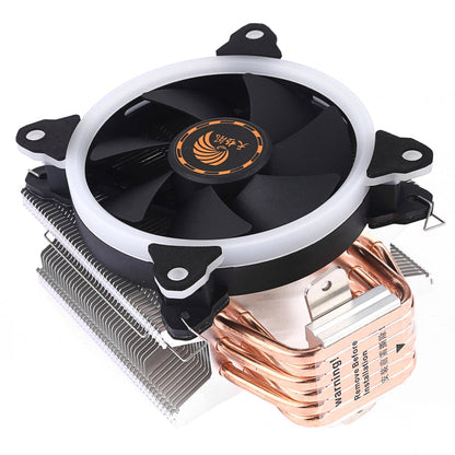 Rynx | 6 Copper Tubes CPU Cooler Hydraulic Bearings Cooling Fan Quiet Fan with RGB Lights 4 Pin for Intel: LGA775 1150 1151 1155 1156 1366 2011 (AMD: FM1 FM2 AM2 AM3+ AM4)