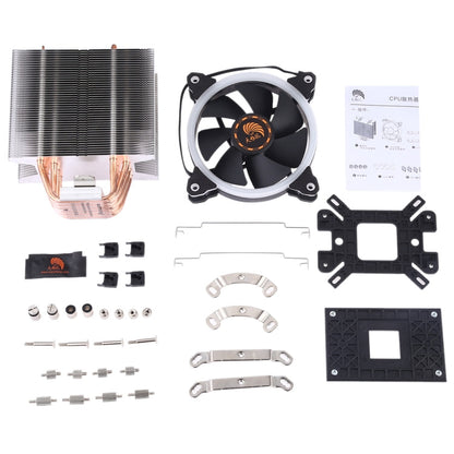 Rynx | 6 Copper Tubes CPU Cooler Hydraulic Bearings Cooling Fan Quiet Fan with RGB Lights 4 Pin for Intel: LGA775 1150 1151 1155 1156 1366 2011 (AMD: FM1 FM2 AM2 AM3+ AM4)