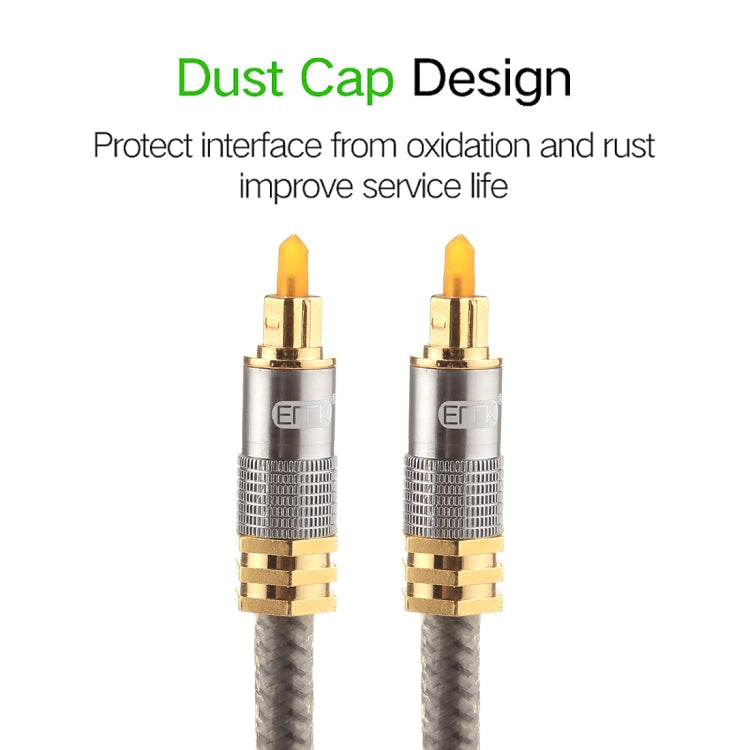 Rynx | EMK YL-A 10m OD8.0mm gold-plated metal head Toslink male to male digital optical audio cable
