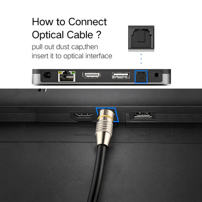 Rynx | 15m OD6.0mm nickel-plated metal head Toslink male to male digital optical audio cable