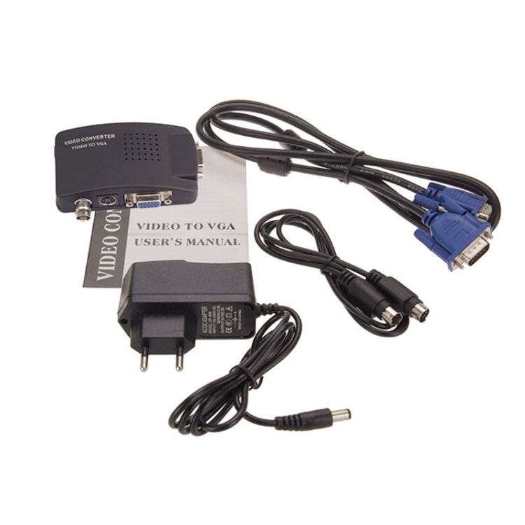 Rynx | HOWEI HW-2404 BNC / S-Video to VGA Video Converter (Black)