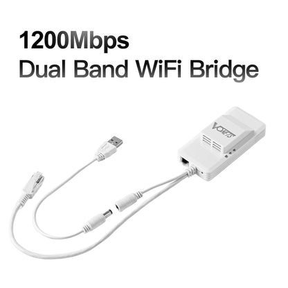 Rynx | VONETS VAP11AC 5G / 2.4G Mini Wireless Bridge with Fan Version 300Mbps + 900Mbps WiFi Repeater, Support for Video Surveillance & Control (White)