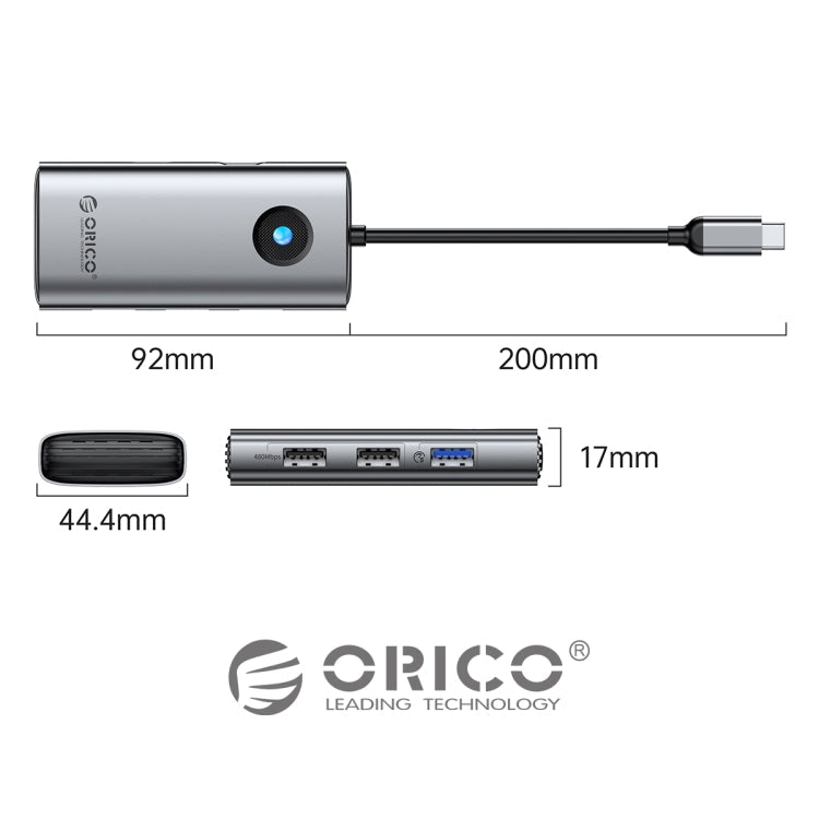 Rynx | ORICO PW11-6P Type-C / USB-C 6-in-1 5Gbps Multifunction Docking Station (Silver)