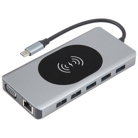 Rynx | 14 in 1 Type-C Docking Station with Wireless Charging (1000M Network Connection)