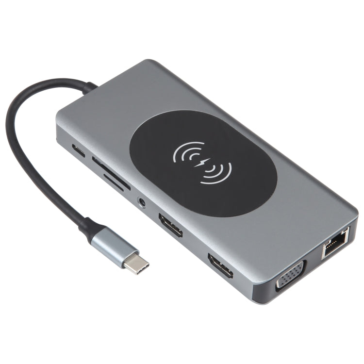 Rynx | 14 in 1 Type-C Docking Station with Wireless Charging (1000M Network Connection)