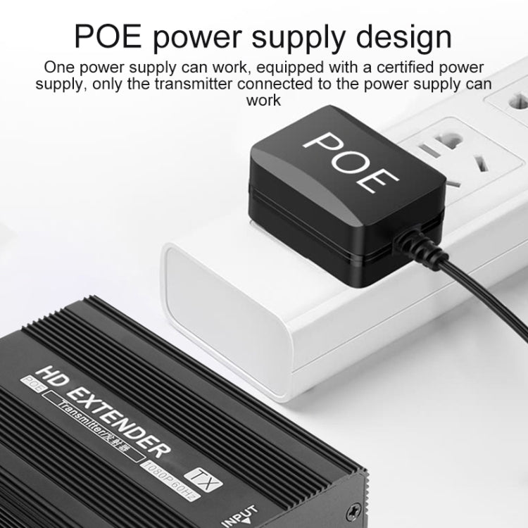 Rynx | Measy ET1820 HDMI Extender Transmitter and Receiver Converter, POE Single Power Supply, Transmission Distance: 200m (US Plug)