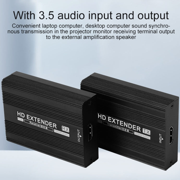 Rynx | Measy ET1820 HDMI Extender Transmitter and Receiver Converter, POE Single Power Supply, Transmission Distance: 200m (UK Plug)