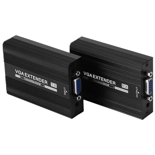Rynx | Measy VGA1815 VGA Extender Transmitter and Receiver Converter, POE Single Feed Power Supply, Transmission Distance: 150m (UK Plug)