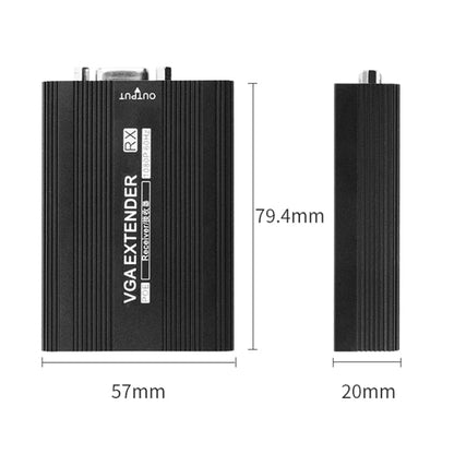 Rynx | Measy VGA1815 VGA Extender Transmitter and Receiver Converter, POE Single Feed Power Supply, Transmission Distance: 150m (UK Plug)