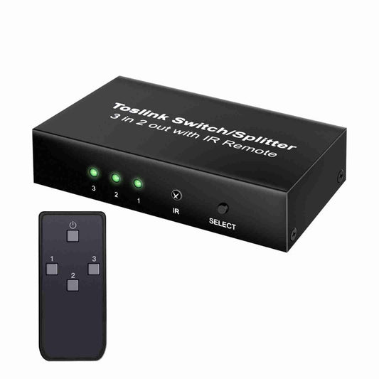 Rynx | NK-T32 Toslink 3 In 2 Out Switch/Splitter with IR Remote Control