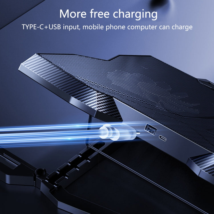 Rynx | Benks SR08 Notebook Computer Cooling Fan Pad Desktop Laptop Riser Stand with LED Light