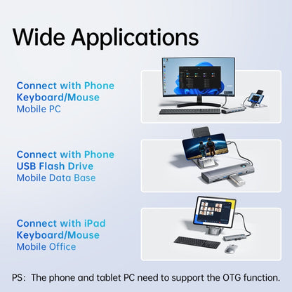Rynx | ORICO PW11-8PC Type-C / USB-C 8-in-1 5Gbps Multifunctional Docking Station (Silver)