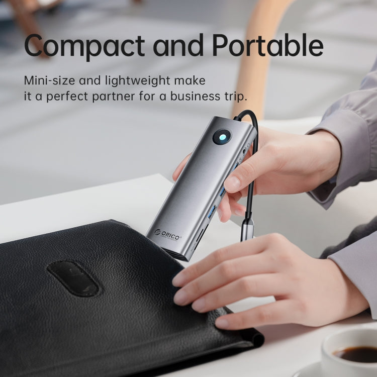 Rynx | ORICO PW11-8PM Type-C / USB-C 8-in-1 5Gbps Multifunctional Docking Station Card Reader (Silver)