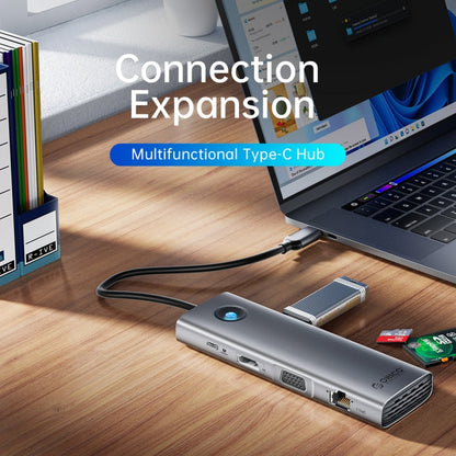Rynx | ORICO PW11-8PM Type-C / USB-C 8-in-1 5Gbps Multifunctional Docking Station Card Reader (Silver)
