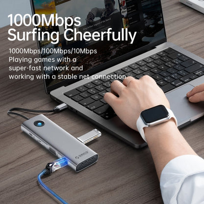Rynx | ORICO PW11-8PM Type-C / USB-C 8-in-1 5Gbps Multifunctional Docking Station Card Reader (Silver)