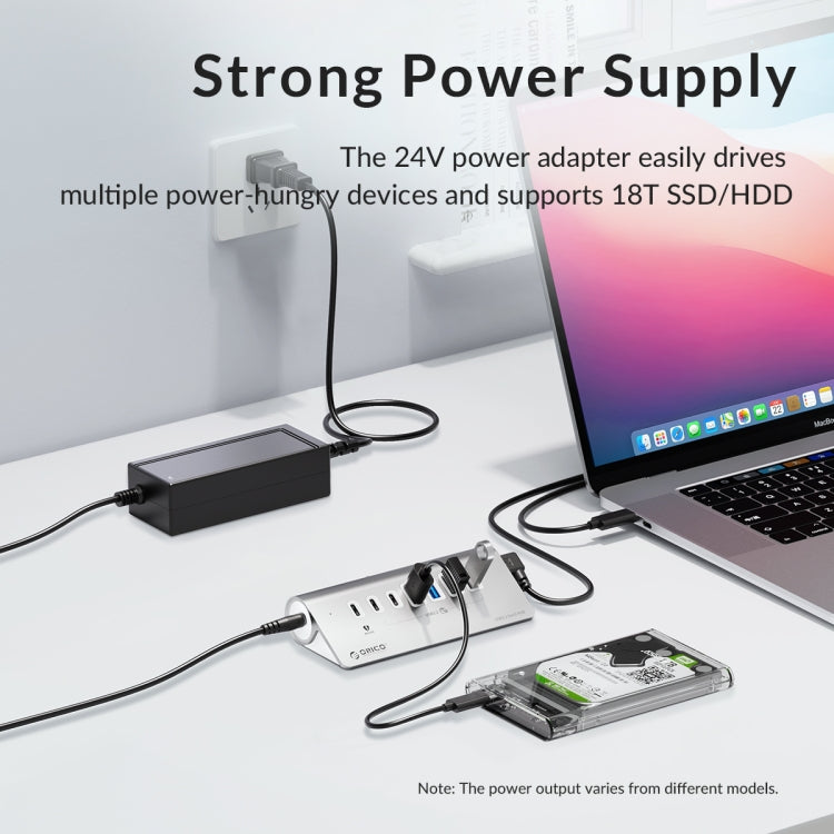 Rynx | ORICO M3CU2 Aluminum alloy 4-Port Type-C and USB 3.2 Gen2 10Gbps HUB (Silver)