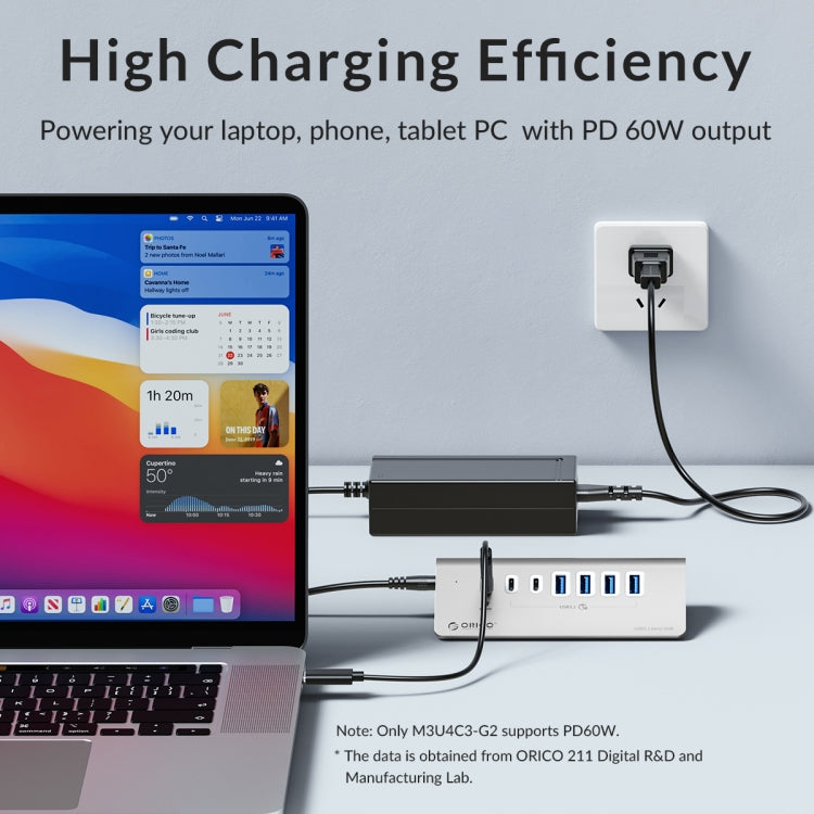 Rynx | ORICO M3CU2 Aluminum alloy 4-Port Type-C and USB 3.2 Gen2 10Gbps HUB (Silver)