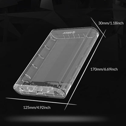 Rynx | ORICO 3139U3 3.5 inch SATA HDD USB 3.0 Micro B External Hard Drive Enclosure Storage Enclosure (Transparent)