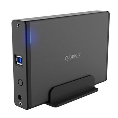 Rynx | ORICO 7688U3 Vertical Aluminum External Hard Drive Enclosure Storage Box Hard Drive Dock for 3.5 Inch SATA HDD (Black)