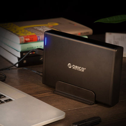 Rynx | ORICO 7688U3 Vertical Aluminum External Hard Drive Enclosure Storage Box Hard Drive Dock for 3.5 Inch SATA HDD (Black)
