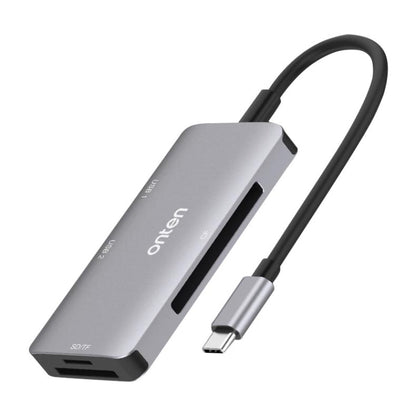 Rynx | Onten 91882 5 In 1 USB3.0 x3 + SD + TF + CF Type-C / USB-C OTG Multifunction Card Reader