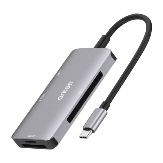Rynx | Onten 91882 5 In 1 USB3.0 x3 + SD + TF + CF Type-C / USB-C OTG Multifunction Card Reader