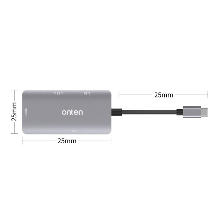 Rynx | Onten 91882 5 In 1 USB3.0 x3 + SD + TF + CF Type-C / USB-C OTG Multifunction Card Reader