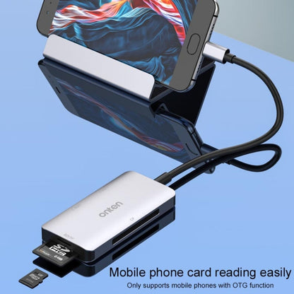 Rynx | Onten 91882 5 In 1 USB3.0 x3 + SD + TF + CF Type-C / USB-C OTG Multifunction Card Reader