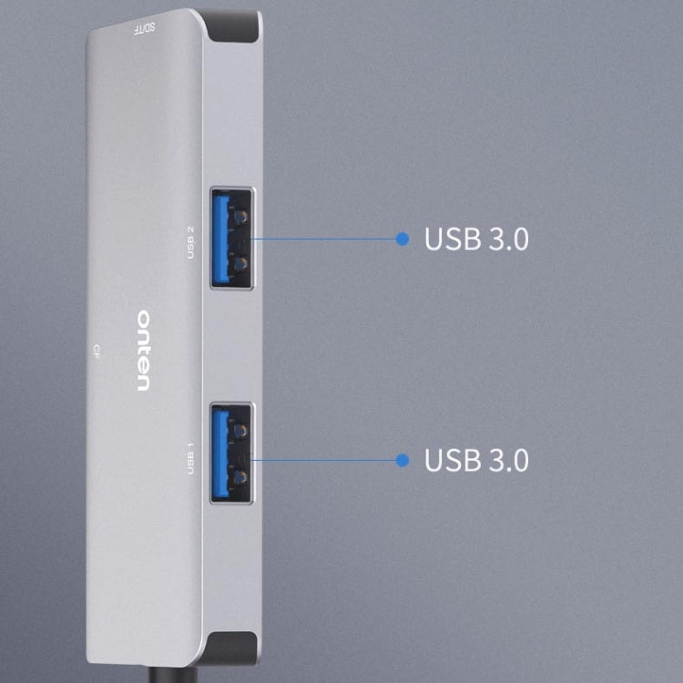 Rynx | Onten 91882 5 In 1 USB3.0 x3 + SD + TF + CF Type-C / USB-C OTG Multifunction Card Reader