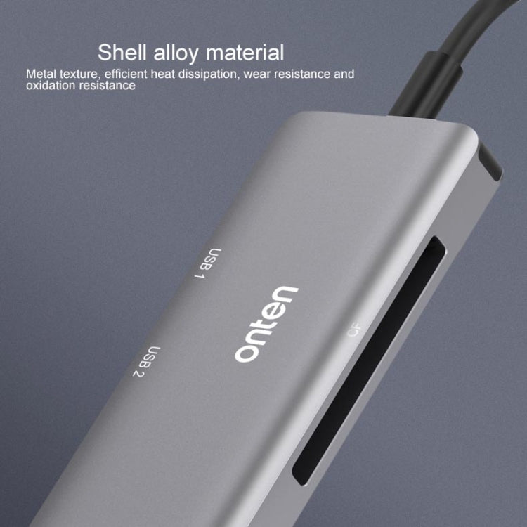Rynx | Onten 91882 5 In 1 USB3.0 x3 + SD + TF + CF Type-C / USB-C OTG Multifunction Card Reader