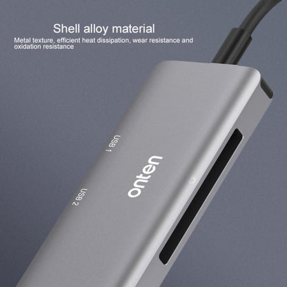 Rynx | Onten 91882 5 In 1 USB3.0 x3 + SD + TF + CF Type-C / USB-C OTG Multifunction Card Reader