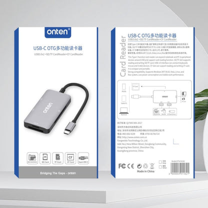 Rynx | Onten 91882 5 In 1 USB3.0 x3 + SD + TF + CF Type-C / USB-C OTG Multifunction Card Reader