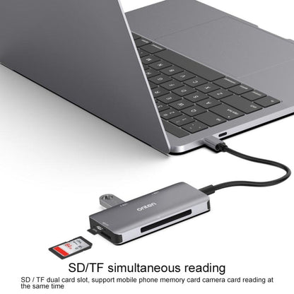 Rynx | Onten 91882 5 In 1 USB3.0 x3 + SD + TF + CF Type-C / USB-C OTG Multifunction Card Reader