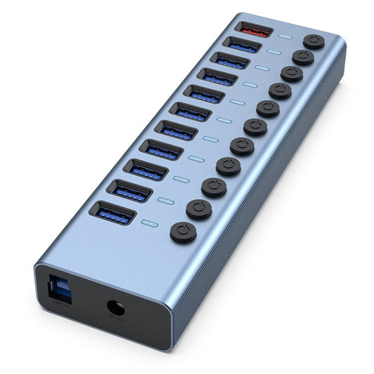 Rynx | 11 in 1 USB 3.0 HUB splitter with independent switch & 12V 4A power supply