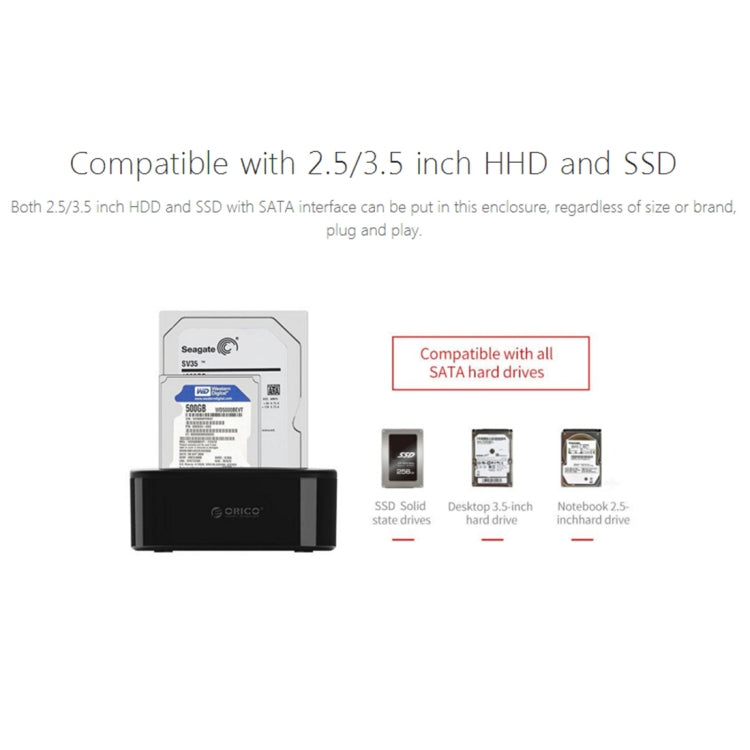 Rynx | ORICO 6228US3 2.5 / 3.5 inch SATA HDD / SSD 2 Bay USB 3.0 Hard Drive Dock