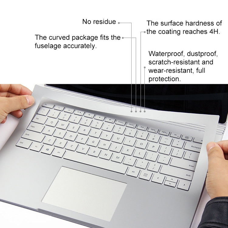 Rynx | 4 in 1 Notebook Shell Protective Film Sticker Set for Microsoft Surface Book 2 15 Inch (Silver)