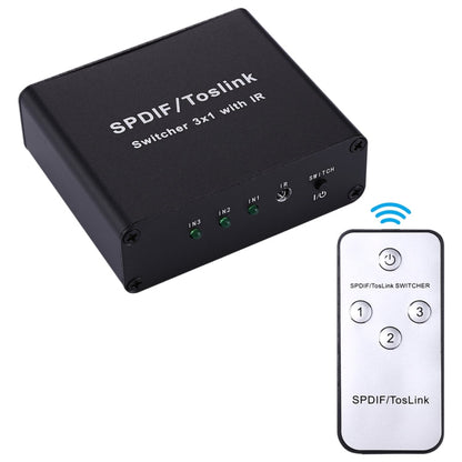 Rynx | NK-3X1 Full HD SPDIF / Toslink Digital Optical Audio 3 x 1 Switch Extension with IR Remote Control