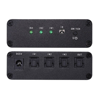 Rynx | NK-3X1 Full HD SPDIF / Toslink Digital Optical Audio 3 x 1 Switch Extension with IR Remote Control