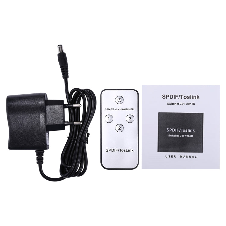 Rynx | NK-3X1 Full HD SPDIF / Toslink Digital Optical Audio 3 x 1 Switch Extension with IR Remote Control