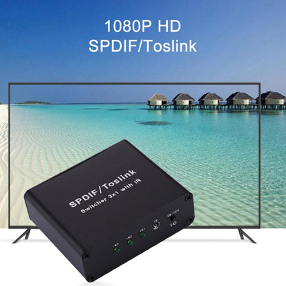 Rynx | NK-3X1 Full HD SPDIF / Toslink Digital Optical Audio 3 x 1 Switch Extension with IR Remote Control