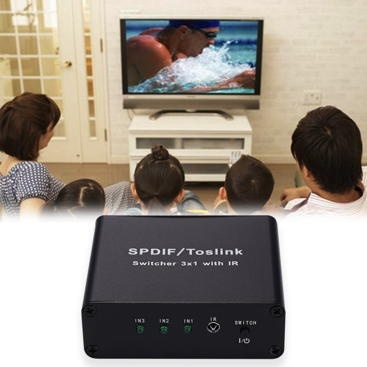 Rynx | NK-3X1 Full HD SPDIF / Toslink Digital Optical Audio 3 x 1 Switch Extension with IR Remote Control
