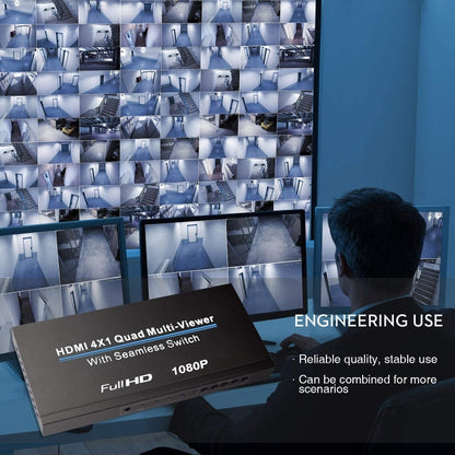 Rynx | NEWKENG NK-C941 Full HD 1080P HDMI 4x1 Quad Multi-Viewer with seamless switch & remote control, AU plug