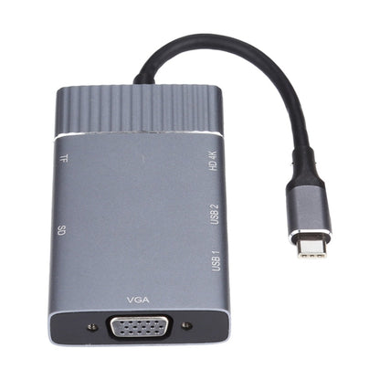 Rynx | 7 In 1 Dual USB 3.0 + TF/SD + HDMI/VGA + 3.5mm Jack + Type-C / USB-C Multifunction USB-C Docking Station