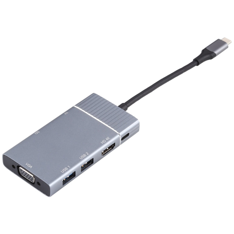 Rynx | 7 In 1 Dual USB 3.0 + TF/SD + HDMI/VGA + 3.5mm Jack + Type-C / USB-C Multifunction USB-C Docking Station