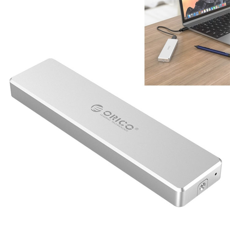 Rynx | ORICO PCM2-C3 M.2 M-Key to USB 3.1 Gen2 USB-C / Type-C Push-top Solid State Drive Enclosure, The maximum supported capacity: 2TB(Silver)