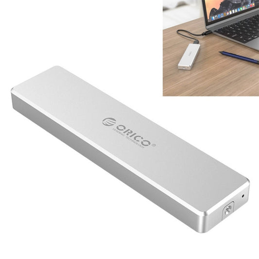 Rynx | ORICO PCM2-C3 M.2 M-Key to USB 3.1 Gen2 USB-C / Type-C Push-top Solid State Drive Enclosure, The maximum supported capacity: 2TB(Silver)