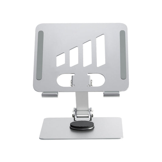 Rynx | L-14 Aluminium Alloy Foldable Rotatable Laptop/Tablet Stand (Silver)