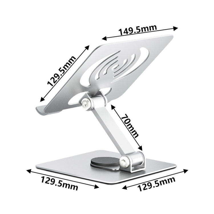 Rynx | L-14 Aluminium Alloy Foldable Rotatable Laptop/Tablet Stand (Silver)